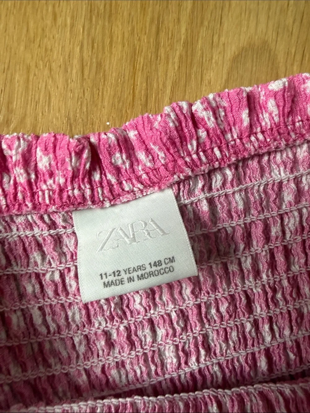 Zara Pink and Light Blue Floral Smocked Mini Skirts